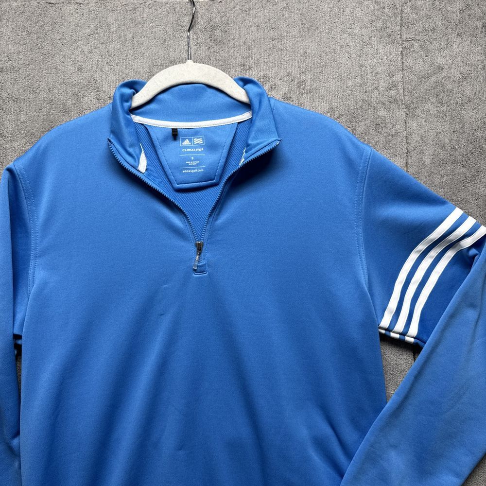 adidas climalite 1/4 zip‎ Small blue golf pullover performance